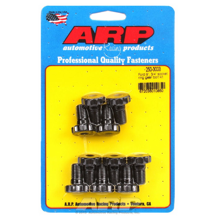 ARP Ford 8.8 & Ford 9" Bolt Ring/Crown Gear Bolt Kit - (7/16"-20 x 0.750" UHL | with 3/4" Socket Size) Set of 10