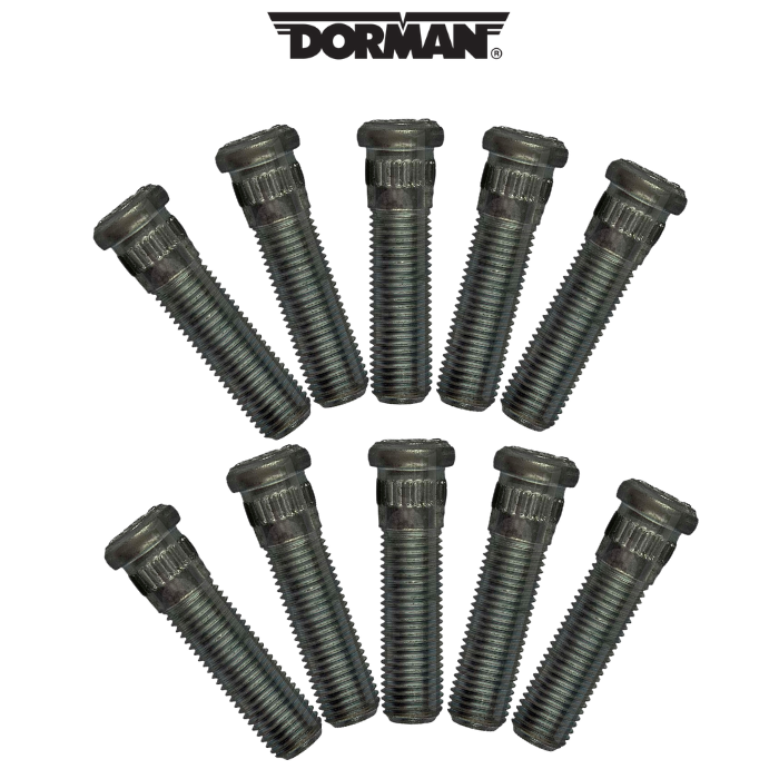 Dorman Press In Wheel Stud 7/16"-20 | .475" Knurl | 1-3/4" Length - 10 Pack