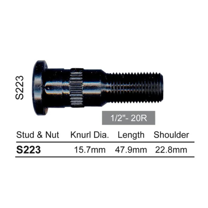 Ford Falcon XB/XC Disc Brake Rear Axle Press In Wheel Studs 1/2"-UNF - 5 Pack