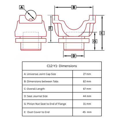 GM 8.875" 12 Bolt Car/Truck Pinion Yoke 1310 Series | 30 Spline - Tom's Differentials