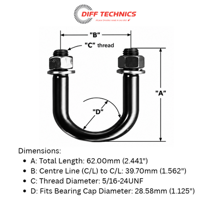 Holden One Tonner Tailshaft U-Joint U-Bolt Kit |HQ|HJ|HX|HZ|WB