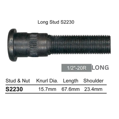 Ford Falcon XB/XC LONG Disc Brake Rear Axle Press In Wheel Studs 1/2"-UNF - 10 Pack